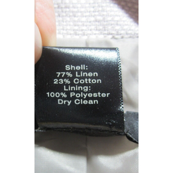 Ann Taylor Blazer Size 6 Small Linen Blend Gray Tweed Lightweight Career Jacket - Picture 7 of 12